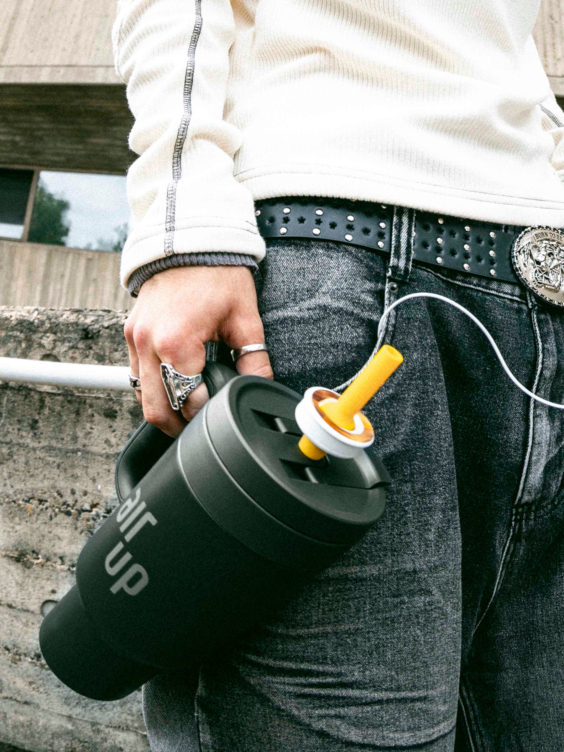 Pitch Black air up® Tumbler with Handle 890 ml